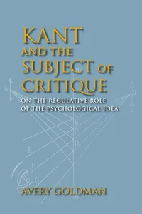 Kant and the Subject of Critique_cover