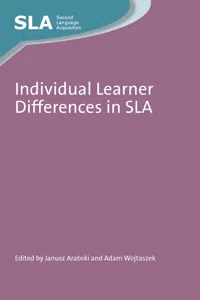 Individual Learner Differences in SLA_cover