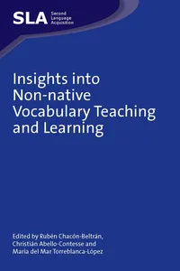 Insights into Non-native Vocabulary Teaching and Learning_cover