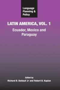 Language Planning and Policy in Latin America, Vol. 1_cover