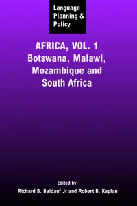 Language Planning and Policy in Africa, Vol 1_cover