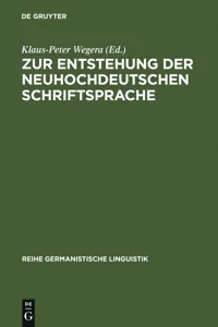 Zur Entstehung der neuhochdeutschen Schriftsprache_cover