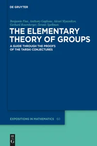 The Elementary Theory of Groups_cover