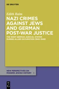 Nazi Crimes against Jews and German Post-War Justice_cover