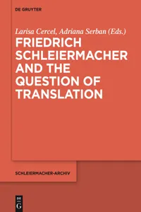 Friedrich Schleiermacher and the Question of Translation_cover