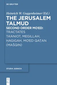 Tractates Ta'aniot, Megillah, Hagigah and Mo'ed Qatan_cover