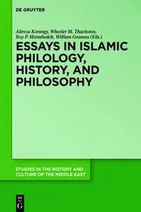 Essays in Islamic Philology, History, and Philosophy_cover