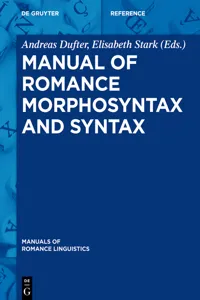 Manual of Romance Morphosyntax and Syntax_cover