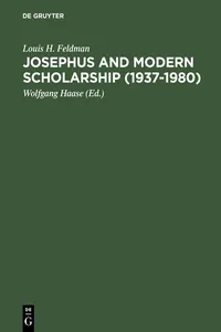 Josephus and Modern Scholarship_cover