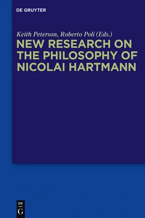 New Research on the Philosophy of Nicolai Hartmann