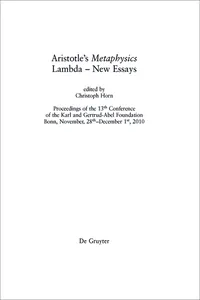 Aristotle's "Metaphysics" Lambda – New Essays_cover