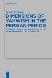 Dimensions of Yahwism in the Persian Period_cover