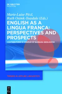 English as a Lingua Franca: Perspectives and Prospects_cover