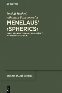 Menelaus' ›Spherics‹_cover