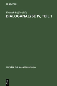 Dialoganalyse IV, Teil 1_cover