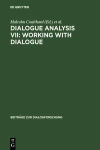 Dialogue Analysis VII: Working with Dialogue_cover