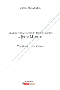 Para una teoría del arte en Historia y estilo de Jorge Mañach_cover