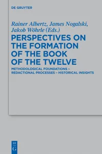 Perspectives on the Formation of the Book of the Twelve_cover