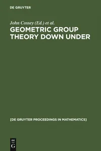 Geometric Group Theory Down Under_cover