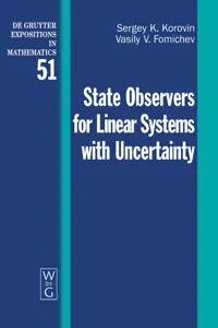 State Observers for Linear Systems with Uncertainty_cover