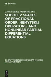 Sobolev Spaces of Fractional Order, Nemytskij Operators, and Nonlinear Partial Differential Equations_cover