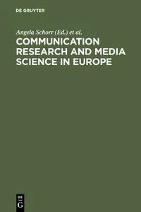 Communication Research and Media Science in Europe_cover