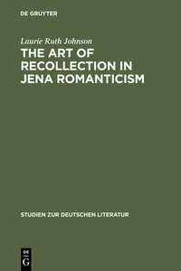 The Art of Recollection in Jena Romanticism_cover