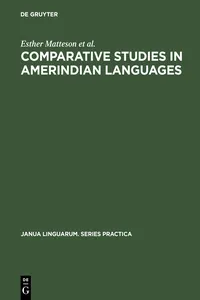 Comparative Studies in Amerindian Languages_cover