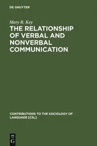 The Relationship of Verbal and Nonverbal Communication_cover