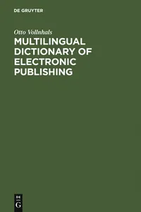 Multilingual Dictionary of Electronic Publishing_cover