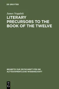 Literary Precursors to the Book of the Twelve_cover