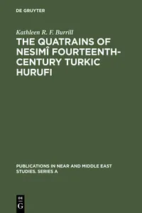 The Quatrains of Nesimî Fourteenth-Century Turkic Hurufi_cover