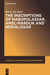 The Inscriptions of Nabopolassar, Amel-Marduk and Neriglissar_cover