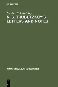 N. S. Trubetzkoy's Letters and Notes_cover