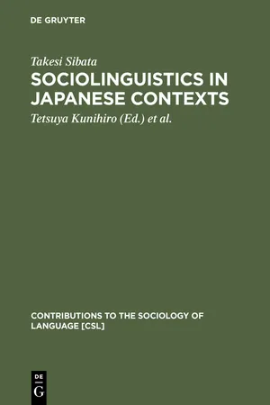 Sociolinguistics in Japanese Contexts