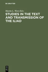 Studies in the Text and Transmission of the Iliad_cover