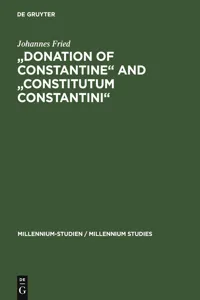 "Donation of Constantine" and "Constitutum Constantini"_cover