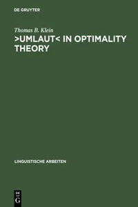 ›Umlaut‹ in Optimality Theory_cover