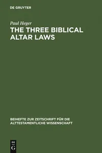 The Three Biblical Altar Laws_cover