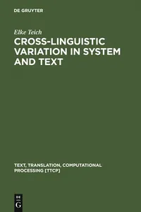 Cross-Linguistic Variation in System and Text_cover