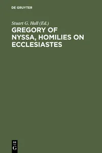 Gregory of Nyssa, Homilies on Ecclesiastes_cover