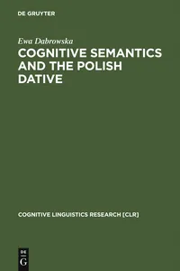 Cognitive Semantics and the Polish Dative_cover