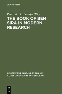 The Book of Ben Sira in Modern Research_cover