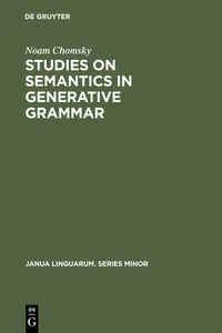 Studies on Semantics in Generative Grammar_cover