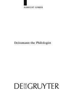 Deissmann the Philologist_cover