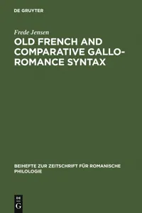 Old French and Comparative Gallo-Romance Syntax_cover