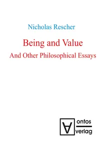 Being and Value and Other Philosophical Essays_cover