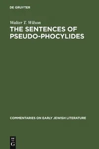 The Sentences of Pseudo-Phocylides_cover