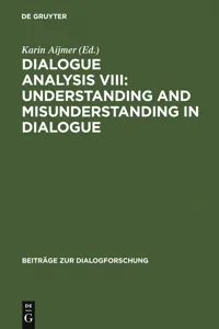 Dialogue Analysis VIII: Understanding and Misunderstanding in Dialogue_cover