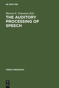 The Auditory Processing of Speech_cover